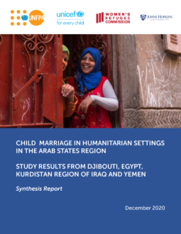 Child Marriage in Humanitarian Settings in the Arab States Region Synthesis Report Cover