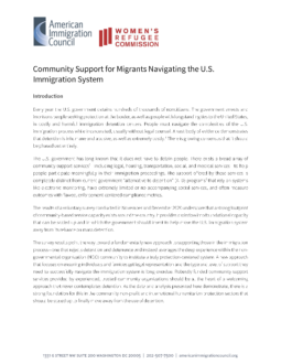 Community Support for Migrants Navigating the US Immigration System Cover Page