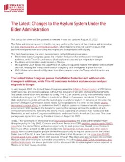 Asylum Under the Biden Administration Fact Sheet Cover Image