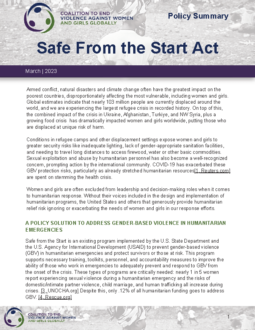 Safe from the Start Act Policy Summary