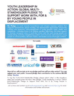 Global Refugee Forum 2023: Youth Leadership In Action — Global Multistakeholder Pledge to Support Work with, For, and By Young People in Displacement