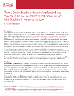 Toward Gender Equality and Addressing Gender-Based Violence in the IASC ...