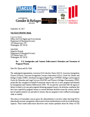 Joint Complaint on ICE Detention and Treatment of Pregnant Women ...