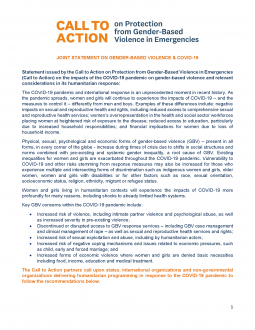 Call to Action Joint Statement Cover Page