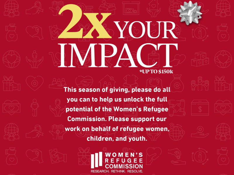 Give back this holiday season with a donation to the Women's Refugee Commission