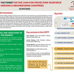 Bi-Weekly Factsheet on the Cash for Protection Taskforce in Ukraine & Neighbouring Countries