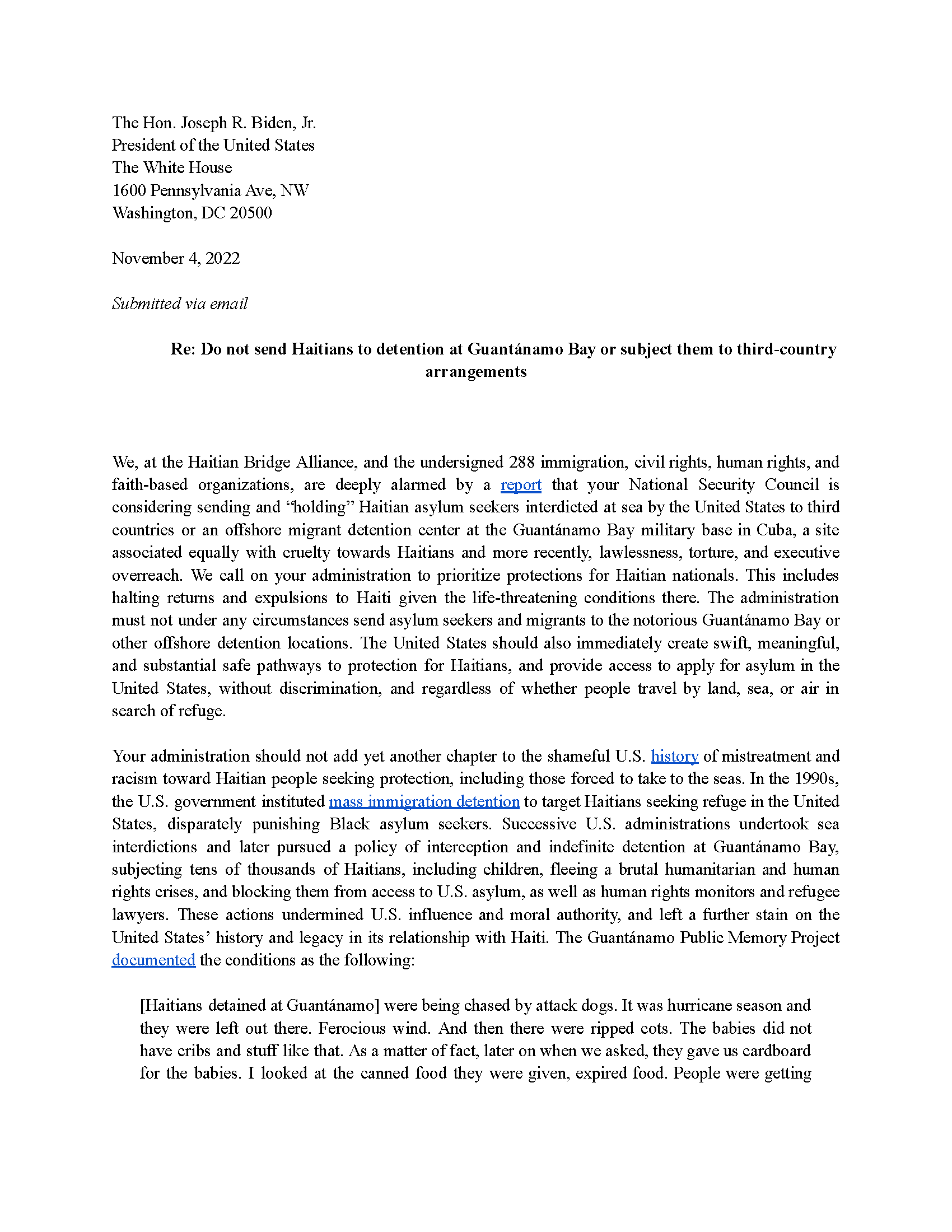 280 organizations urge the biden administration to protect haitian