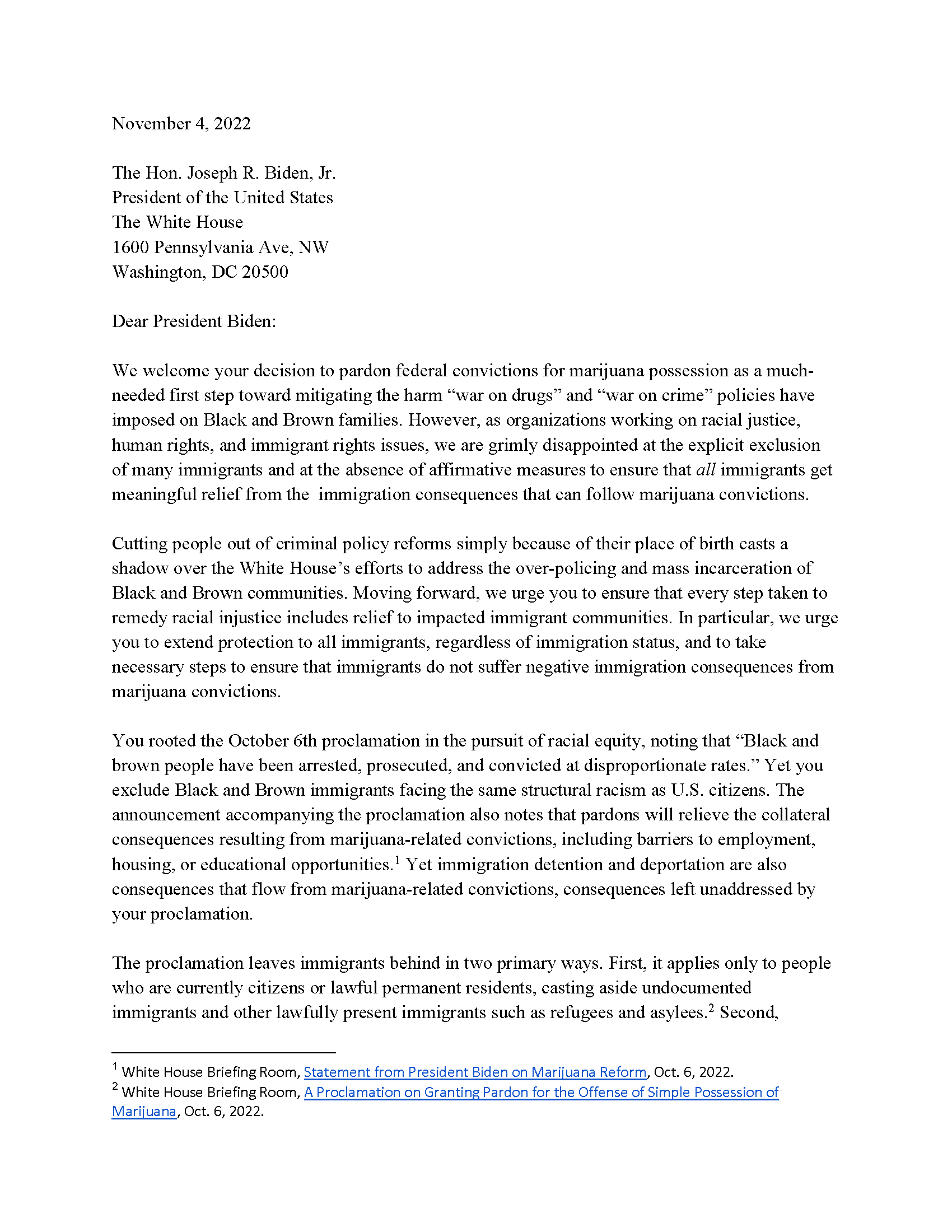 130+ Organizations Call on President Biden to Include Immigrants in ...