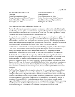 Open Letter to Congress Calling for Protection of UN Funding