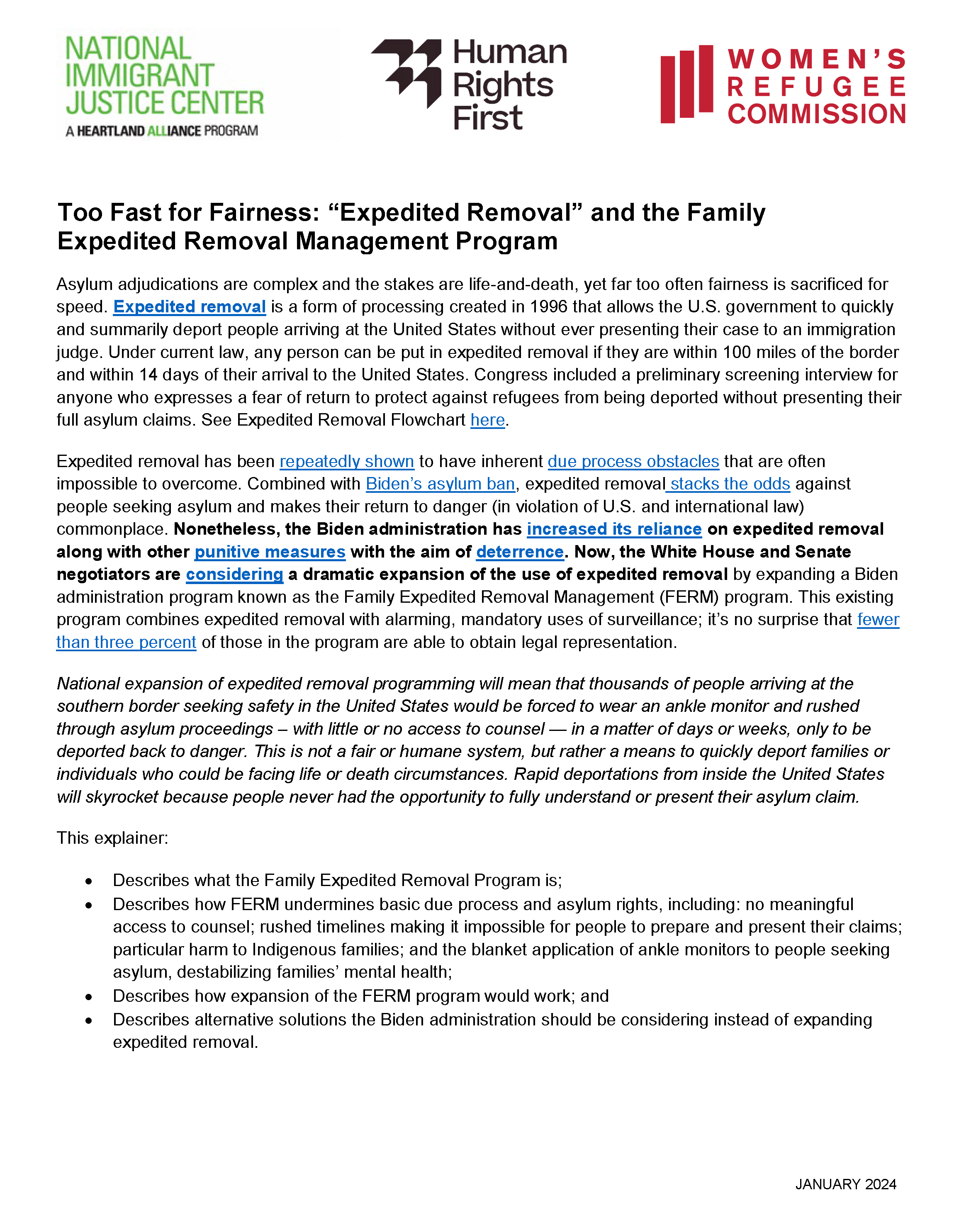 Too Fast for Fairness: &ldquo;Expedited Removal&rdquo; and the Family 