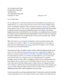 Women's Refugee Commission and 150+ Organizations Oppose Proposed Biden Administration Actions That Would Harm People Seeking Asylum