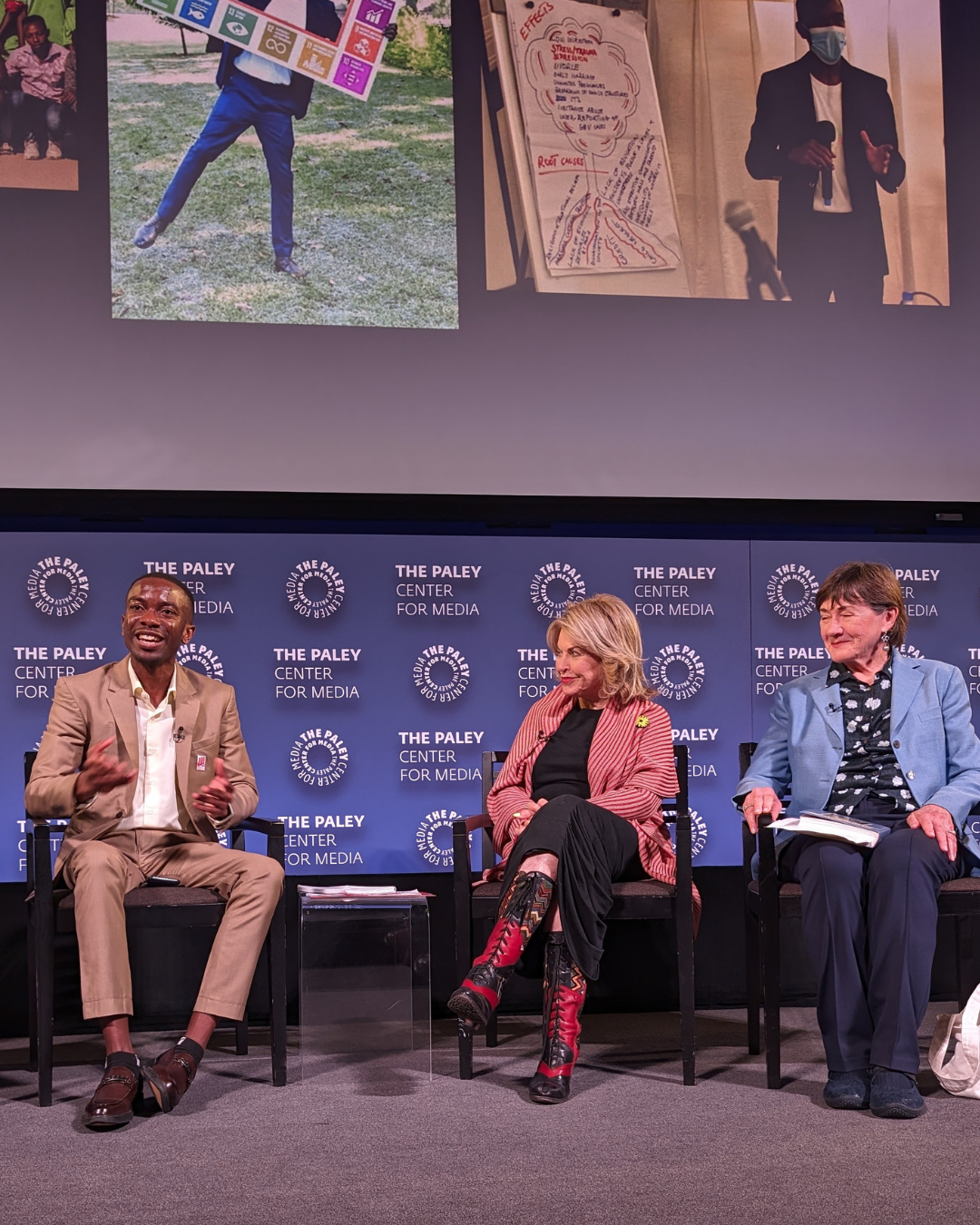 Barthelemy Mwanza, Pat Mitchell, Jane Olson