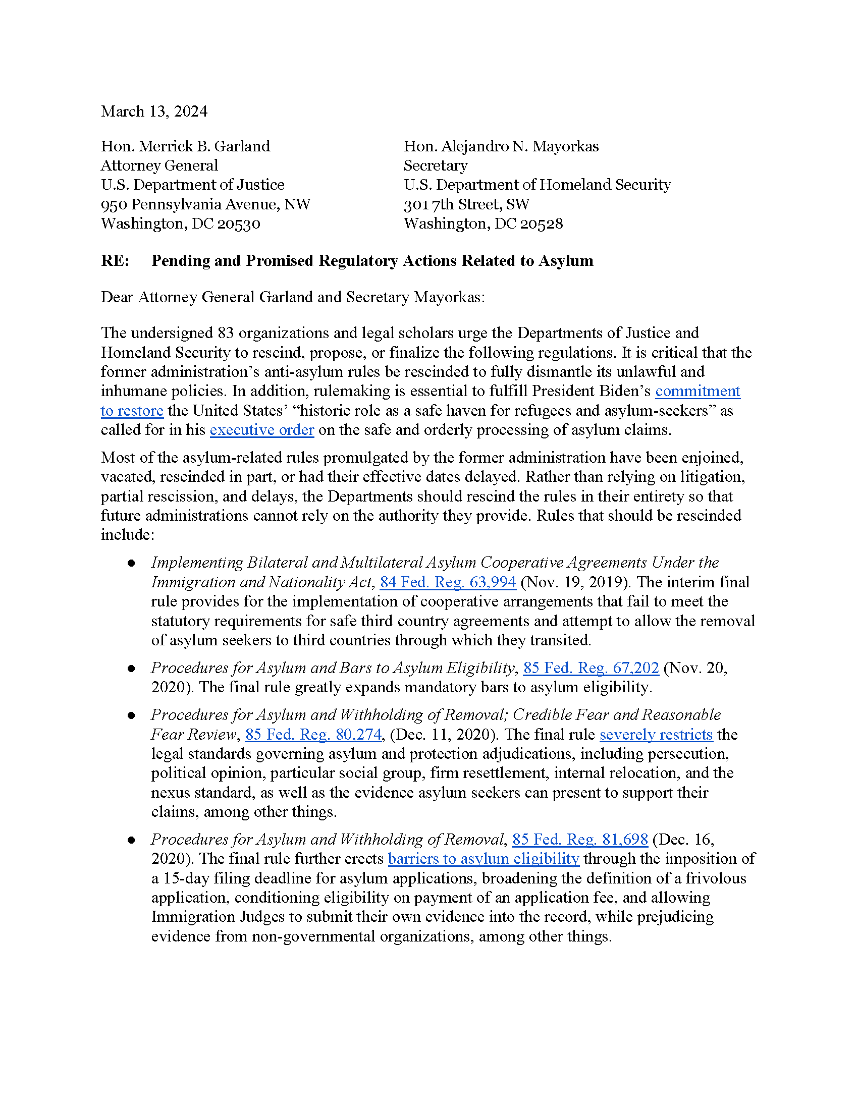 Women's Refugee Commission and 80+ Other Organizations Urge the ...