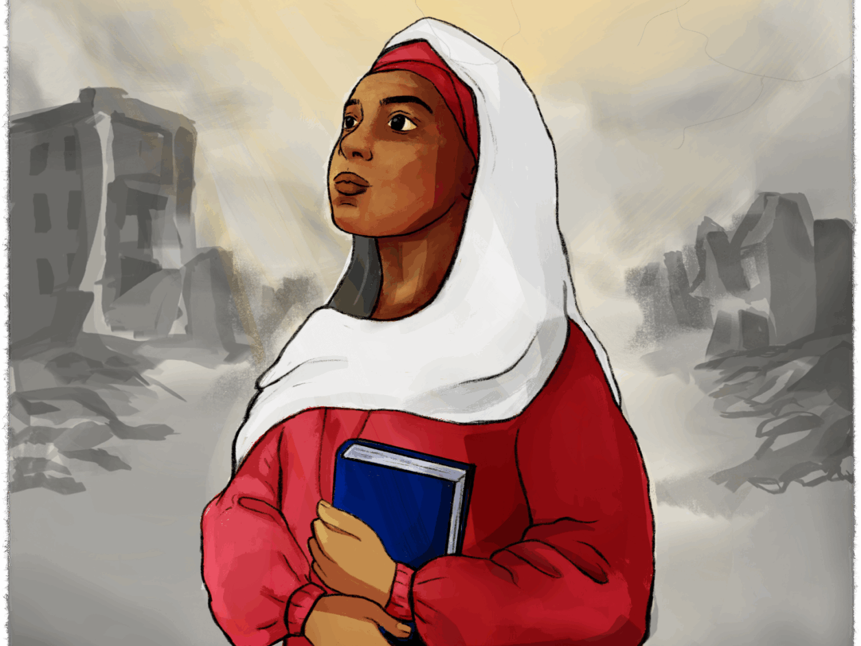 illustration of young Sudanese woman