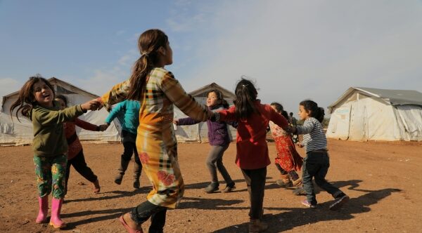 refugee children playing