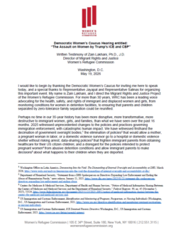 cover page of transcript of testimony