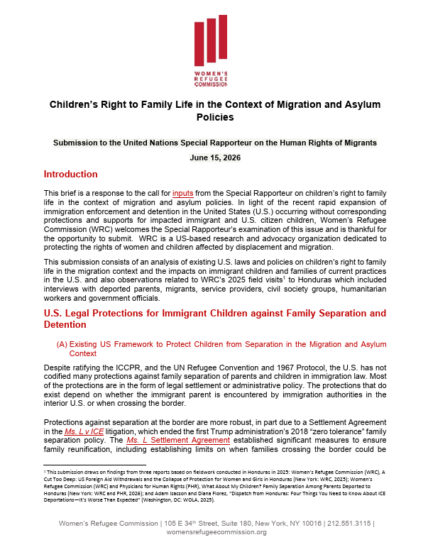 Children’s Right to Family Life in the Context of Migration and Asylum Policies