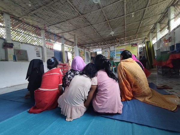 group of women and girls in a group at Mukti Safe Space