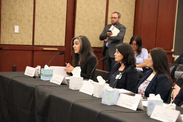 Zain Lakhani testifying during a Congressional hearing in May